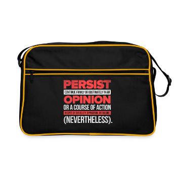 Persist Continue Firmly Gay Diversity Pride Lgbtq - Retro Tasche - Schwarz/Gold - Vorne