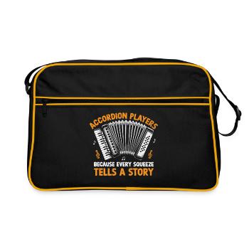 Accordion Players Because Every Squeeze Tells A St - Retro Bag - black/gold - Front