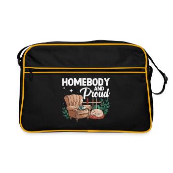 Homebody And Proud Sayings For Introverts - Retro Bag - black/gold - Front