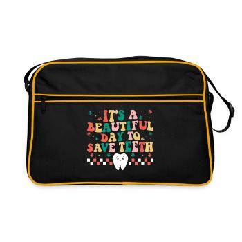C’est une belle journée pour sauver les dents Dentiste Dentaire - Sac Retro - noir/or - Devant