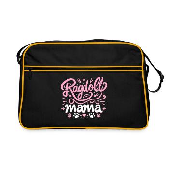 Ragdoll Mama Ragdolls Besitzer Katzenliebhaber - Retro Tasche - Schwarz/Gold - Vorne