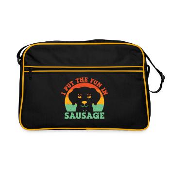 J’ai mis le plaisir dans l’amoureux des chiens de saucisse teckel Wiene - Sac Retro - noir/or - Devant