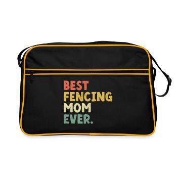 Best Fencing Mom Ever Sword Epee Fencer Mother - Retro Bag - black/gold - Front