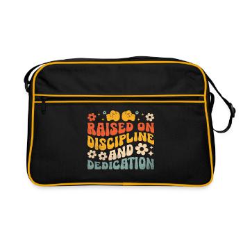 Raised On Discipline And Dedication Boxer Sports - Retro Bag - black/gold - Front