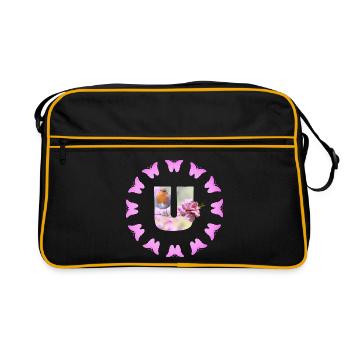 floraison de fruits - Sac Retro - noir/or - Devant