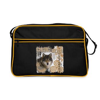 celts 9 with wolf and triskele - Retro Bag - black/gold - Front