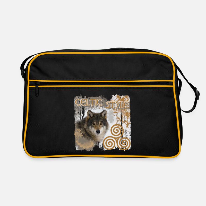 kelten 9 mit wolf und triskele Retro Tasche