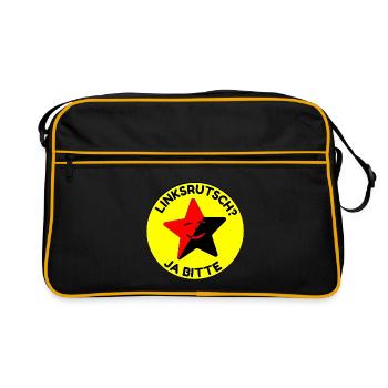 linksrutsch? ja bitte - Retro Tasche - Schwarz/Gold - Vorne