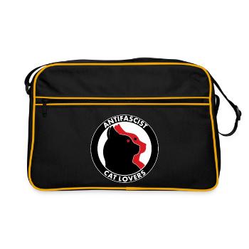 Amoureux des chats antifascistes - Sac Retro - noir/or - Devant