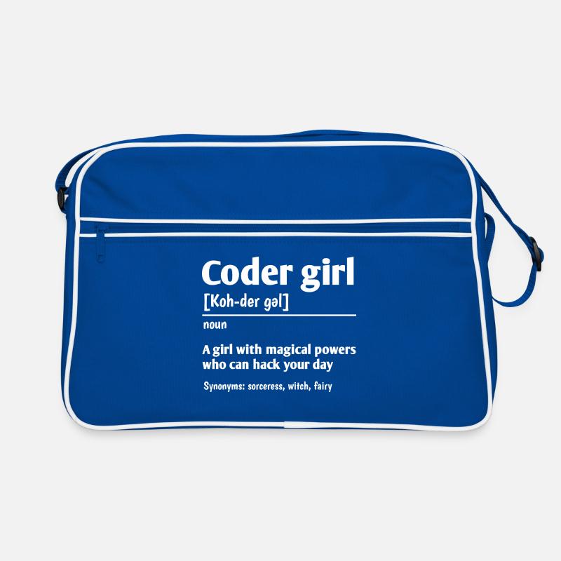 Coder Girl Definition Noun Software Developer Prog Retro Tasche