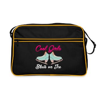 Cool Girls Skate On Ice Figure Skating Ice Skating - Retro Tasche - Schwarz/Gold - Vorne