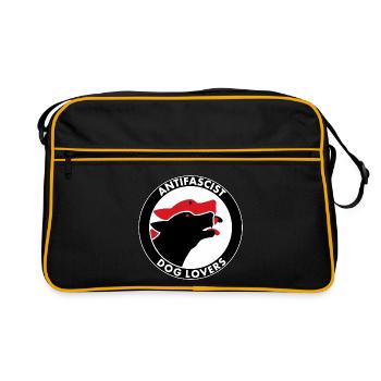 ANTIFASCISTE AMOUREUX DES CHIENS - Sac Retro - noir/or - Devant