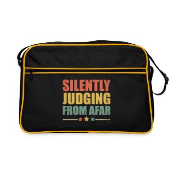 Juger silencieusement de loin Dictons pour les introvertis - Sac Retro - noir/or - Devant