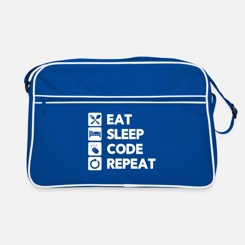 Eat Sleep Code Repeat Coder Programmer Software De Retro Tasche