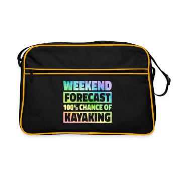Weekend Foreacst 100% Chance Of Kayaking Rower Row - Retro Tasche - Schwarz/Gold - Vorne