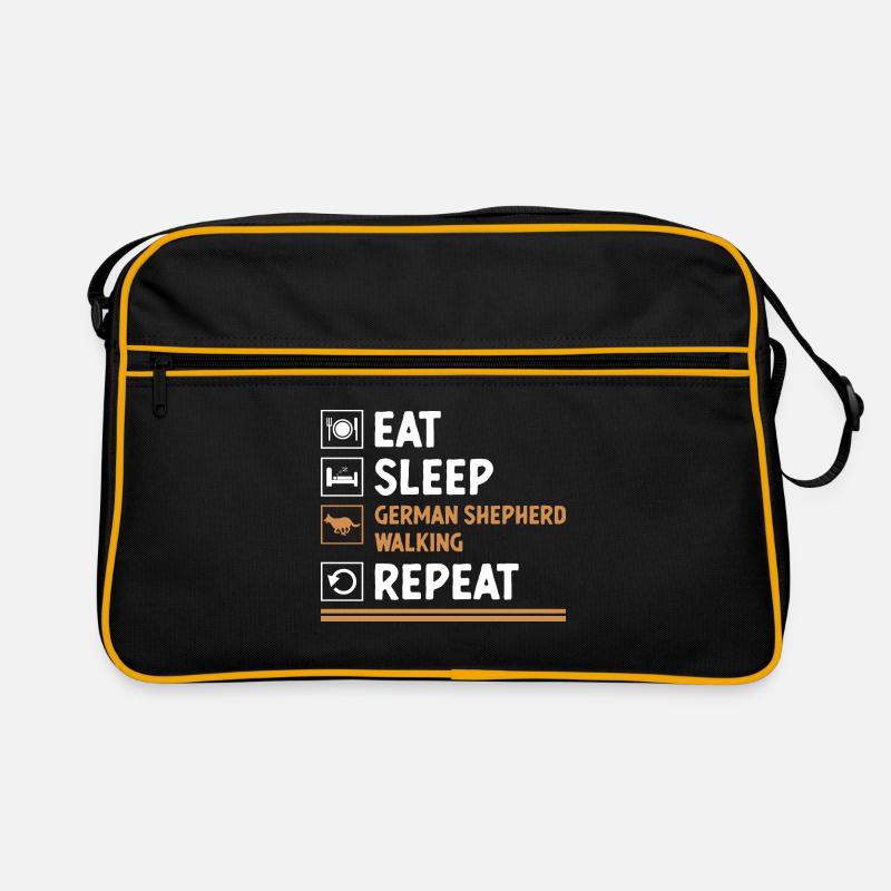 Eat Sleep German Shepherd Walking Repeat GSD Lover Retro Bag