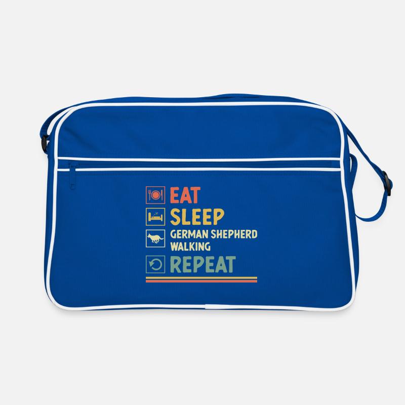 Eat Sleep German Shepherd Walking Repeat GSD Lover Retro Bag