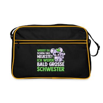 Weißt Du Schon Das Neuste Ich Werde Bald Große - Retro Tasche - Schwarz/Gold - Vorne