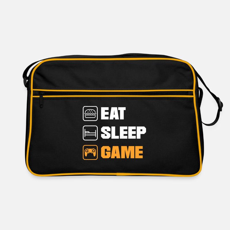 Eat Sleep Game Video Game Player Gaming Console Pc Retro Tasche
