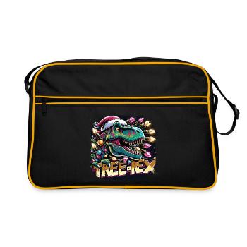 Tree Rex Dinosaur Rocks Christmas - Retro Bag - black/gold - Front