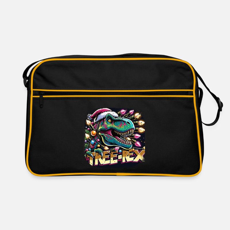 Tree Rex Dinosaurier rockt Weihnachten Retro Tasche
