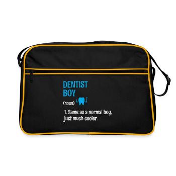 Dentiste Boy Définition Dentisterie Dentaire Dent - Sac Retro - noir/or - Devant