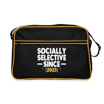 Socially Selective Since 2025 Sayings - Retro Bag - black/gold - Front