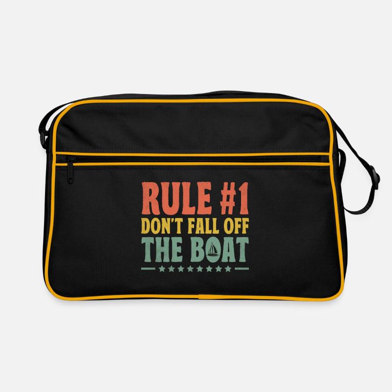 Regel # Fallen Sie nicht vom Boot Paddelboot Retro Tasche