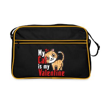 My Cat Is My Valentine - Retro Bag - black/gold - Front