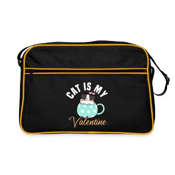 My Cat Is My Valentine - Retro Bag - black/gold - Front