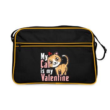 My Cat Is My Valentine - Retro Bag - black/gold - Front