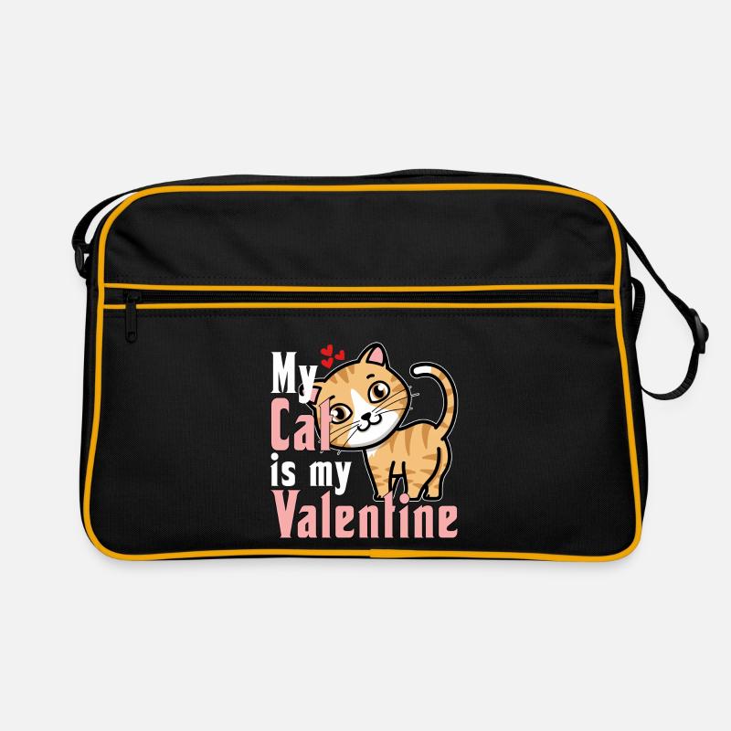 My Cat Is My Valentine Retro Bag