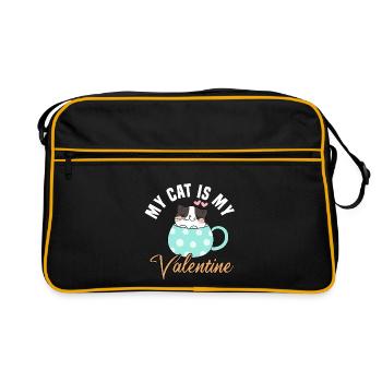 My Cat Is My Valentine - Retro Bag - black/gold - Front