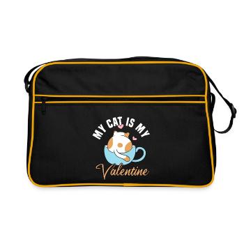 My Cat Is My Valentine - Retro Bag - black/gold - Front