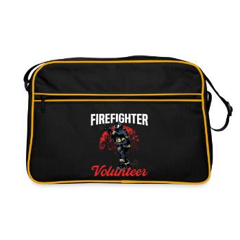 firefighter volunteer - Retro Tasche - Schwarz/Gold - Vorne