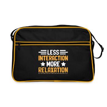 Moins d’interaction, plus de détente Dictons pour - Sac Retro - noir/or - Devant
