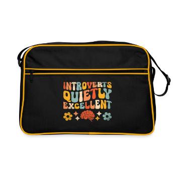 Introverts Quietly Excellent Sayings For - Retro Bag - black/gold - Front
