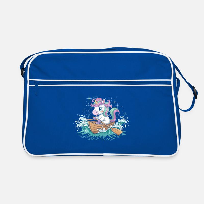 Ein Einhorn-Paddelboot Retro Tasche