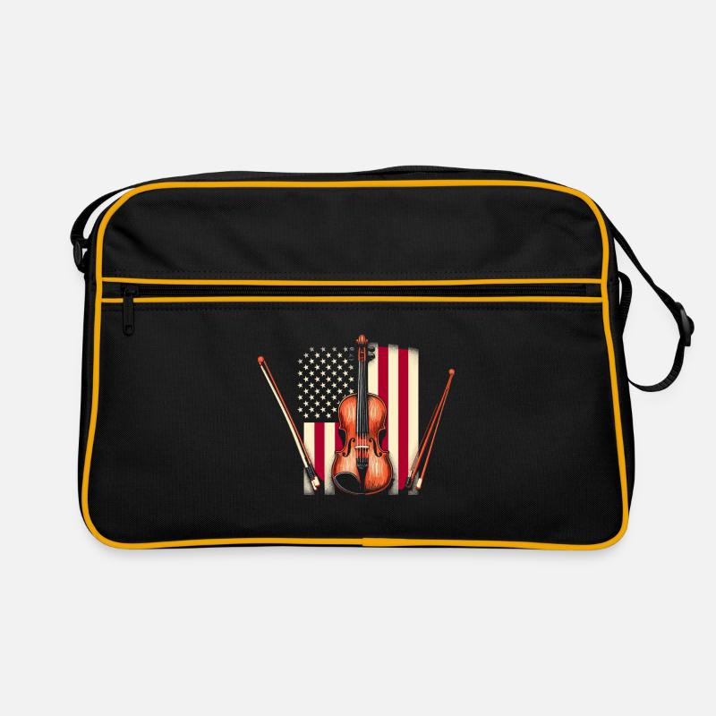 Drapeau américain USA Instrument violoniste Viole de viole Sac Retro