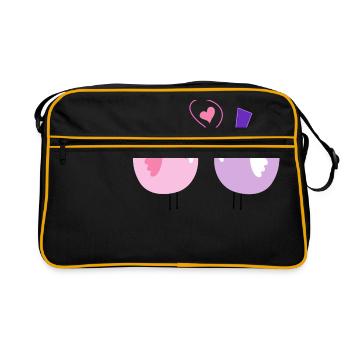 Oiseau coeur je vous aime Saint Valentin pour les couples - Sac Retro - noir/or - Devant