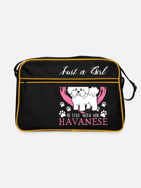 Juste une fille amoureuse de son havanais - Sac Retro - noir/or - Devant