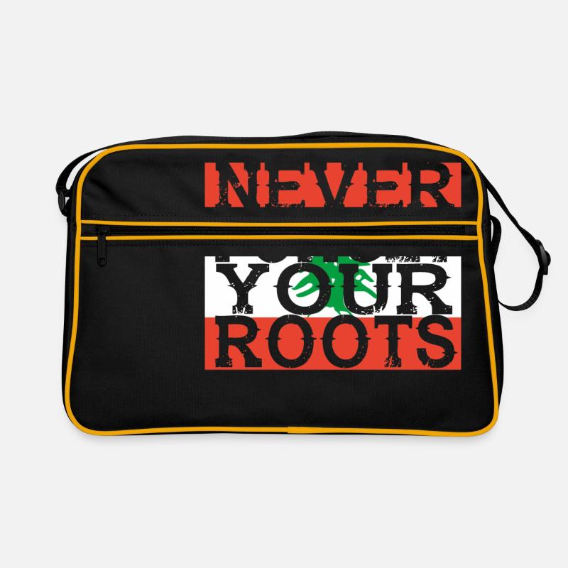 never forget roots home Libanon Retro Tasche