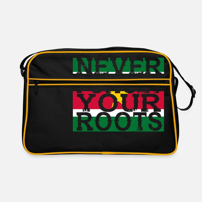 never forget roots home Suriname Retro Tasche