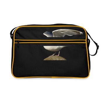 seagull gull moewe2 - Retro Tasche - Schwarz/Gold - Vorne