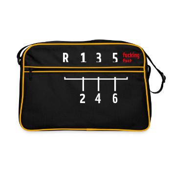 Shirt gift gear shift fucking almost - Retro Bag - black/gold - Front
