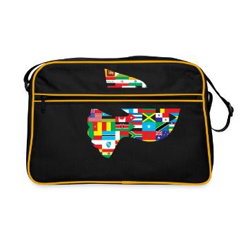 weltfrieden - Retro Tasche - Schwarz/Gold - Vorne
