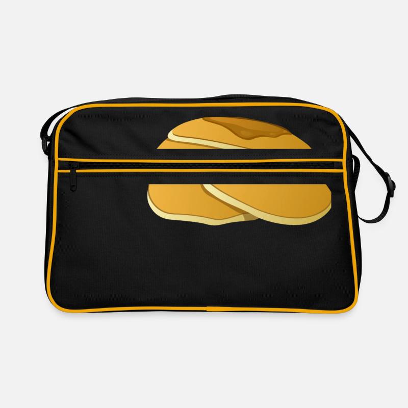 pfannkuch pancakes crepes breakfast fruehstueck16 - Retro Tasche - Schwarz/Gold