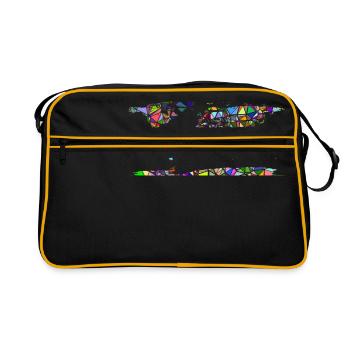 Abstract world map - Retro Bag - black/gold - Front