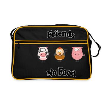Amis - Pas de nourriture - Sac Retro - noir/or - Devant