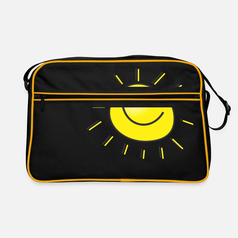 Sonne - Retro Tasche - Schwarz/Gold